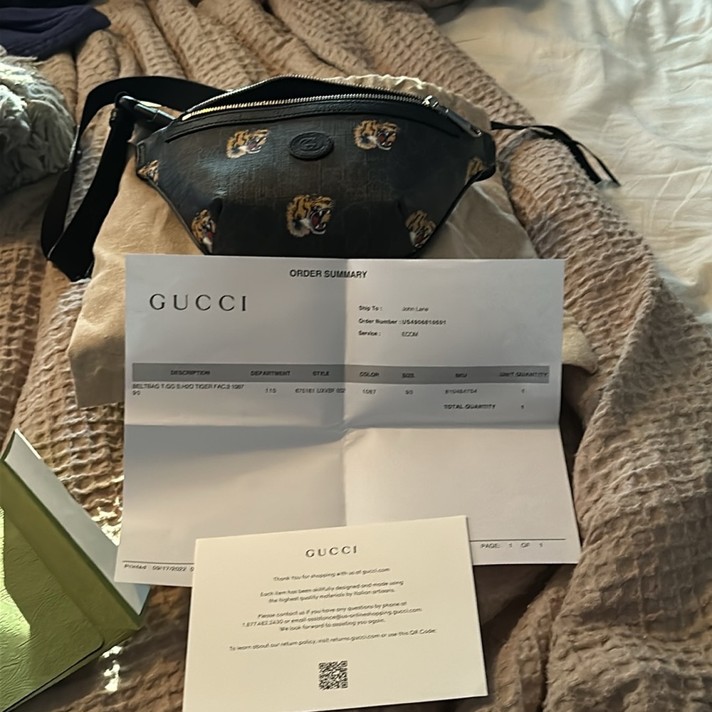 GG BELT BAG WITH TIGER PRINT